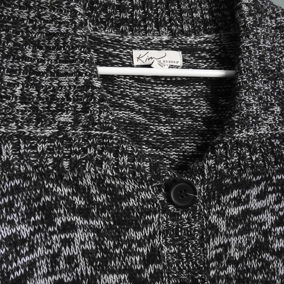 Kim Roger's Black Cable Knit Sweater 2 Button Front Closure. Women's Size L - Picture 10 of 11